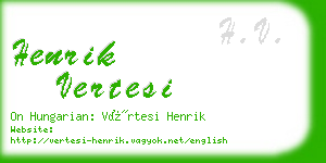 henrik vertesi business card